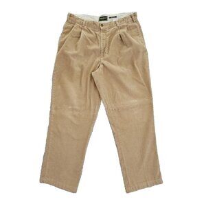 Eddie Bauer Corduroy Pants Nano-Care Men's 38 X 32 Desert Relaxed Pleated